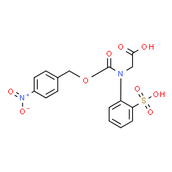 ChemSpider 2D Image | N-{[(4-Nitrobenzyl)oxy]carbonyl}-N-(2-sulfophenyl)glycine | C16H14N2O9S