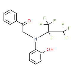 ChemSpider 2D Image | 2-[(1,1,1,2,3,3,3-Heptafluoro-2-propanyl)(2-hydroxyphenyl)amino]-1-phenylethanone | C17H12F7NO2