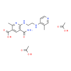 ChemSpider 2D Image | 5-Carbamoyl-2-methyl-6-({2-[(3-methyl-4-pyridinyl)amino]ethyl}amino)nicotinic acid acetate (1:2) | C20H27N5O7