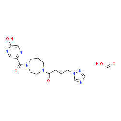 ChemSpider 2D Image | Formic acid - 1-{4-[(5-hydroxy-2-pyrazinyl)carbonyl]-1,4-diazepan-1-yl}-4-(1H-1,2,4-triazol-1-yl)-1-butanone (1:1) | C17H23N7O5