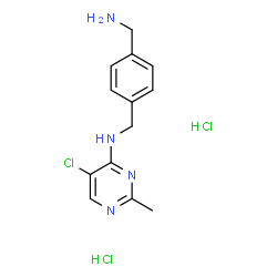 ChemSpider 2D Image | N-[4-(Aminomethyl)benzyl]-5-chloro-2-methyl-4-pyrimidinamine dihydrochloride | C13H17Cl3N4