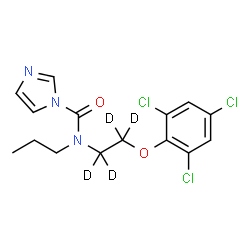 ChemSpider 2D Image | N-Propyl-N-[2-(2,4,6-trichlorophenoxy)(~2~H_4_)ethyl]-1H-imidazole-1-carboxamide | C15H12D4Cl3N3O2