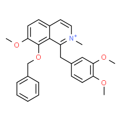 ChemSpider 2D Image | 8-(Benzyloxy)-1-(3,4-dimethoxybenzyl)-7-methoxy-2-methylisoquinolinium | C27H28NO4