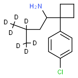 ChemSpider 2D Image | 1-[1-(4-Chlorophenyl)cyclobutyl]-3-(~2~H_3_)methyl-1-(3,4,4,4-~2~H_4_)butanamine | C15H15D7ClN