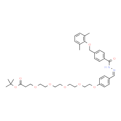 ChemSpider 2D Image | 2-Methyl-2-propanyl 1-{4-[(Z)-({4-[(2,6-dimethylphenoxy)methyl]benzoyl}hydrazono)methyl]phenoxy}-3,6,9,12-tetraoxapentadecan-15-oate | C38H50N2O9