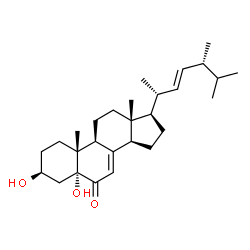 ChemSpider 2D Image | (22E,24R)-3beta,5alpha-dihydroxyergosta-7,22-dien-6-one | C28H44O3
