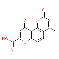 ChemSpider 2D Image | 4-Methyl-2,10-dioxo-2H,10H-pyrano[2,3-f]chromene-8-carboxylic acid | C14H8O6