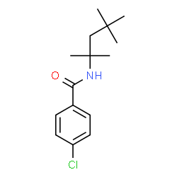 ChemSpider 2D Image | 4-Chloro-N-(2,4,4-trimethyl-2-pentanyl)benzamide | C15H22ClNO