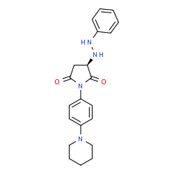 ChemSpider 2D Image | (3R)-3-(2-Phenylhydrazino)-1-[4-(1-piperidinyl)phenyl]-2,5-pyrrolidinedione | C21H24N4O2