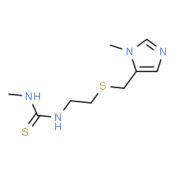 ChemSpider 2D Image | 1-Methyl-3-(2-{[(1-methyl-1H-imidazol-5-yl)methyl]sulfanyl}ethyl)thiourea | C9H16N4S2