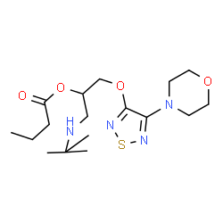 ChemSpider 2D Image | 1-[(2-Methyl-2-propanyl)amino]-3-{[4-(4-morpholinyl)-1,2,5-thiadiazol-3-yl]oxy}-2-propanyl butyrate | C17H30N4O4S
