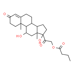 ChemSpider 2D Image | 11,17-Dihydroxy-3,20-dioxopregn-4-en-21-yl butyrate | C25H36O6