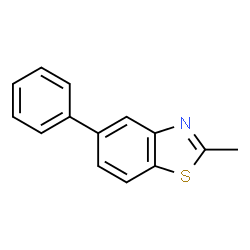 ChemSpider 2D Image | 2-methyl-5-phenylbenzothiazole | C14H11NS