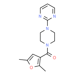 ChemSpider 2D Image | (2,5-Dimethyl-3-furyl)[4-(2-pyrimidinyl)-1-piperazinyl]methanone | C15H18N4O2