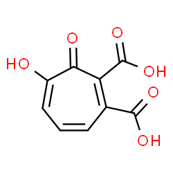 ChemSpider 2D Image | 6-Hydroxy-7-oxo-1,3,5-cycloheptatriene-1,2-dicarboxylic acid | C9H6O6