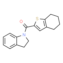 ChemSpider 2D Image | 2,3-Dihydro-1H-indol-1-yl(4,5,6,7-tetrahydro-1-benzothiophen-2-yl)methanone | C17H17NOS