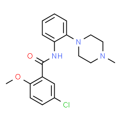 ChemSpider 2D Image | 5-Chloro-2-methoxy-N-[2-(4-methyl-1-piperazinyl)phenyl]benzamide | C19H22ClN3O2