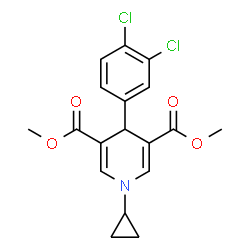 ChemSpider 2D Image | Dimethyl 1-cyclopropyl-4-(3,4-dichlorophenyl)-1,4-dihydro-3,5-pyridinedicarboxylate | C18H17Cl2NO4