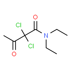ChemSpider 2D Image | 2,2-Dichloro-N,N-diethyl-3-oxobutanamide | C8H13Cl2NO2