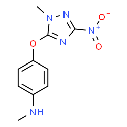 ChemSpider 2D Image | N-Methyl-4-[(1-methyl-3-nitro-1H-1,2,4-triazol-5-yl)oxy]aniline | C10H11N5O3