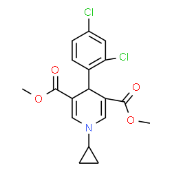 ChemSpider 2D Image | Dimethyl 1-cyclopropyl-4-(2,4-dichlorophenyl)-1,4-dihydro-3,5-pyridinedicarboxylate | C18H17Cl2NO4