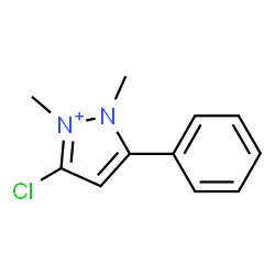 ChemSpider 2D Image | 3-Chloro-1,2-dimethyl-5-phenyl-1H-pyrazol-2-ium | C11H12ClN2