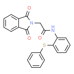 ChemSpider 2D Image | 2-(1,3-Dioxo-1,3-dihydro-2H-isoindol-2-yl)-N-[2-(phenylsulfanyl)phenyl]acetamide | C22H16N2O3S