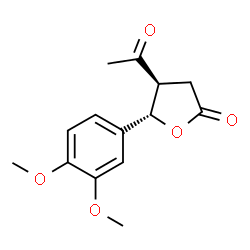 ChemSpider 2D Image | (4S,5S)-4-Acetyl-5-(3,4-dimethoxyphenyl)dihydro-2(3H)-furanone | C14H16O5