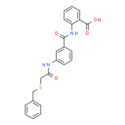 ChemSpider 2D Image | 2-{3-[2-(BENZYLSULFANYL)ACETAMIDO]BENZAMIDO}BENZOIC ACID | C23H20N2O4S