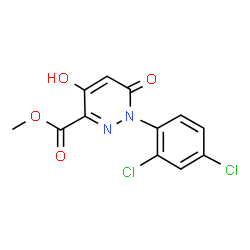 ChemSpider 2D Image | Methyl 1-(2,4-dichlorophenyl)-4-hydroxy-6-oxo-1,6-dihydro-3-pyridazinecarboxylate | C12H8Cl2N2O4