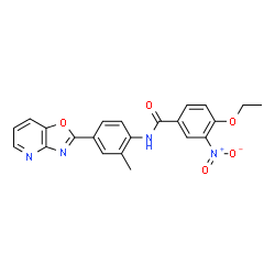 ChemSpider 2D Image | 4-Ethoxy-N-[2-methyl-4-([1,3]oxazolo[4,5-b]pyridin-2-yl)phenyl]-3-nitrobenzamide | C22H18N4O5