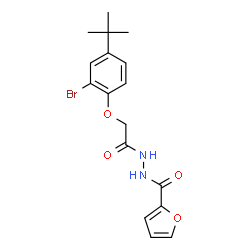 ChemSpider 2D Image | N'-{[2-Bromo-4-(2-methyl-2-propanyl)phenoxy]acetyl}-2-furohydrazide | C17H19BrN2O4