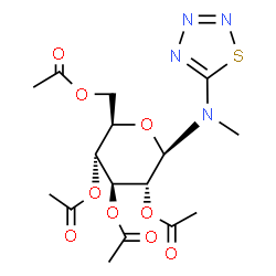 ChemSpider 2D Image | 2,3,4,6-Tetra-O-acetyl-N-methyl-N-1,2,3,4-thiatriazol-5-yl-beta-D-glucopyranosylamine | C16H22N4O9S