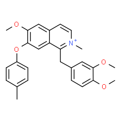ChemSpider 2D Image | 1-(3,4-Dimethoxybenzyl)-6-methoxy-2-methyl-7-(4-methylphenoxy)isoquinolinium | C27H28NO4