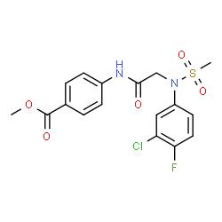 ChemSpider 2D Image | Methyl 4-{[N-(3-chloro-4-fluorophenyl)-N-(methylsulfonyl)glycyl]amino}benzoate | C17H16ClFN2O5S