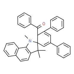 ChemSpider 2D Image | Phenyl(1,3,3-trimethyl-3',5'-diphenyl-1,3-dihydrospiro[benzo[g]indole-2,1'-cyclohexa[2,4]dien]-6'-yl)methanone | C39H33NO