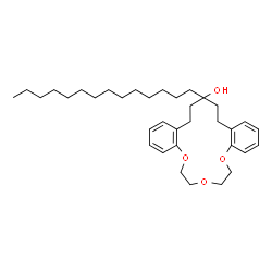 ChemSpider 2D Image | 18-Tetradecyl-6,7,9,10,17,18,19,20-octahydro-16H-dibenzo[h,o][1,4,7]trioxacyclohexadecin-18-ol | C35H54O4