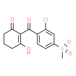 ChemSpider 2D Image | 2-[2-Chloro-4-(methylsulfonyl)benzoyl]-3-hydroxy-2-cyclohexen-1-one | C14H13ClO5S