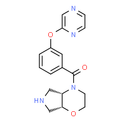 ChemSpider 2D Image | (4aS,7aR)-Hexahydropyrrolo[3,4-b][1,4]oxazin-4(4aH)-yl[3-(2-pyrazinyloxy)phenyl]methanone | C17H18N4O3