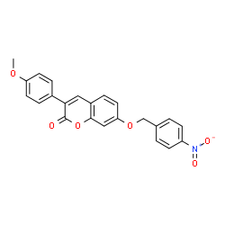 ChemSpider 2D Image | 3-(4-Methoxyphenyl)-7-[(4-nitrobenzyl)oxy]-2H-chromen-2-one | C23H17NO6
