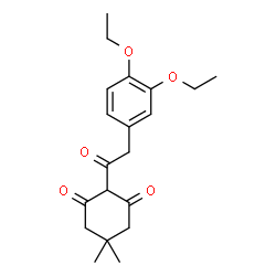 ChemSpider 2D Image | 2-[(3,4-Diethoxyphenyl)acetyl]-5,5-dimethyl-1,3-cyclohexanedione | C20H26O5
