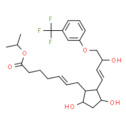 ChemSpider 2D Image | Isopropyl (5E)-7-(3,5-dihydroxy-2-{(1E)-3-hydroxy-4-[3-(trifluoromethyl)phenoxy]-1-buten-1-yl}cyclopentyl)-5-heptenoate | C26H35F3O6