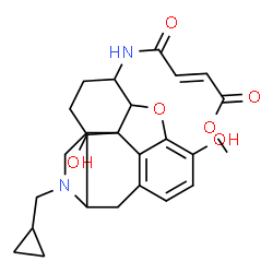 ChemSpider 2D Image | Methyl (2E)-4-{[17-(cyclopropylmethyl)-3,14-dihydroxy-4,5-epoxymorphinan-6-yl]amino}-4-oxo-2-butenoate | C25H30N2O6
