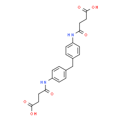 ChemSpider 2D Image | 4,4'-[Methylenebis(4,1-phenyleneimino)]bis(4-oxobutanoic acid) | C21H22N2O6