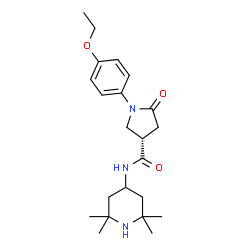 ChemSpider 2D Image | (3S)-1-(4-Ethoxyphenyl)-5-oxo-N-(2,2,6,6-tetramethyl-4-piperidinyl)-3-pyrrolidinecarboxamide | C22H33N3O3