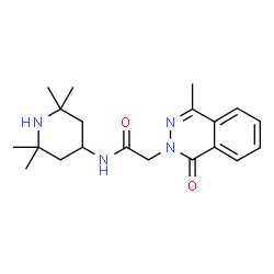 ChemSpider 2D Image | 2-(4-Methyl-1-oxo-2(1H)-phthalazinyl)-N-(2,2,6,6-tetramethyl-4-piperidinyl)acetamide | C20H28N4O2
