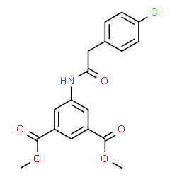 ChemSpider 2D Image | Dimethyl 5-{[(4-chlorophenyl)acetyl]amino}isophthalate | C18H16ClNO5