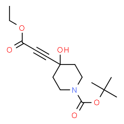 ChemSpider 2D Image | tert-Butyl-4-(3-ethoxy-3-oxoprop-1-in-1-yl)-4-hydroxypiperidin-1-carboxylat | C15H23NO5