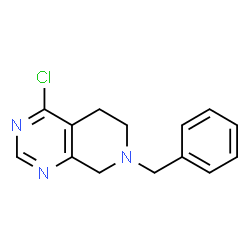 ChemSpider 2D Image | 7-Benzyl-4-chloro-5,6,7,8-tetrahydropyrido[3,4-d]pyrimidine | C14H14ClN3