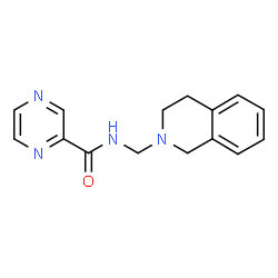 ChemSpider 2D Image | N-(3,4-Dihydro-2(1H)-isoquinolinylmethyl)-2-pyrazinecarboxamide | C15H16N4O